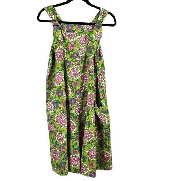 Vintage 60’s 70’s Retro Vibrant Floral Buckle Strap Dress Size L - Picture 12 of 13